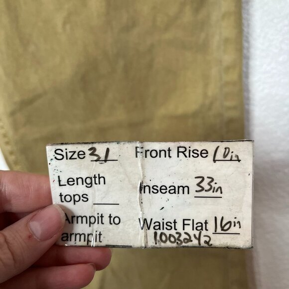 J. McLaughlin Womens Khaki Mustard Yellow Causal Pants Size 31 Slim Fit - Picture 13 of 13